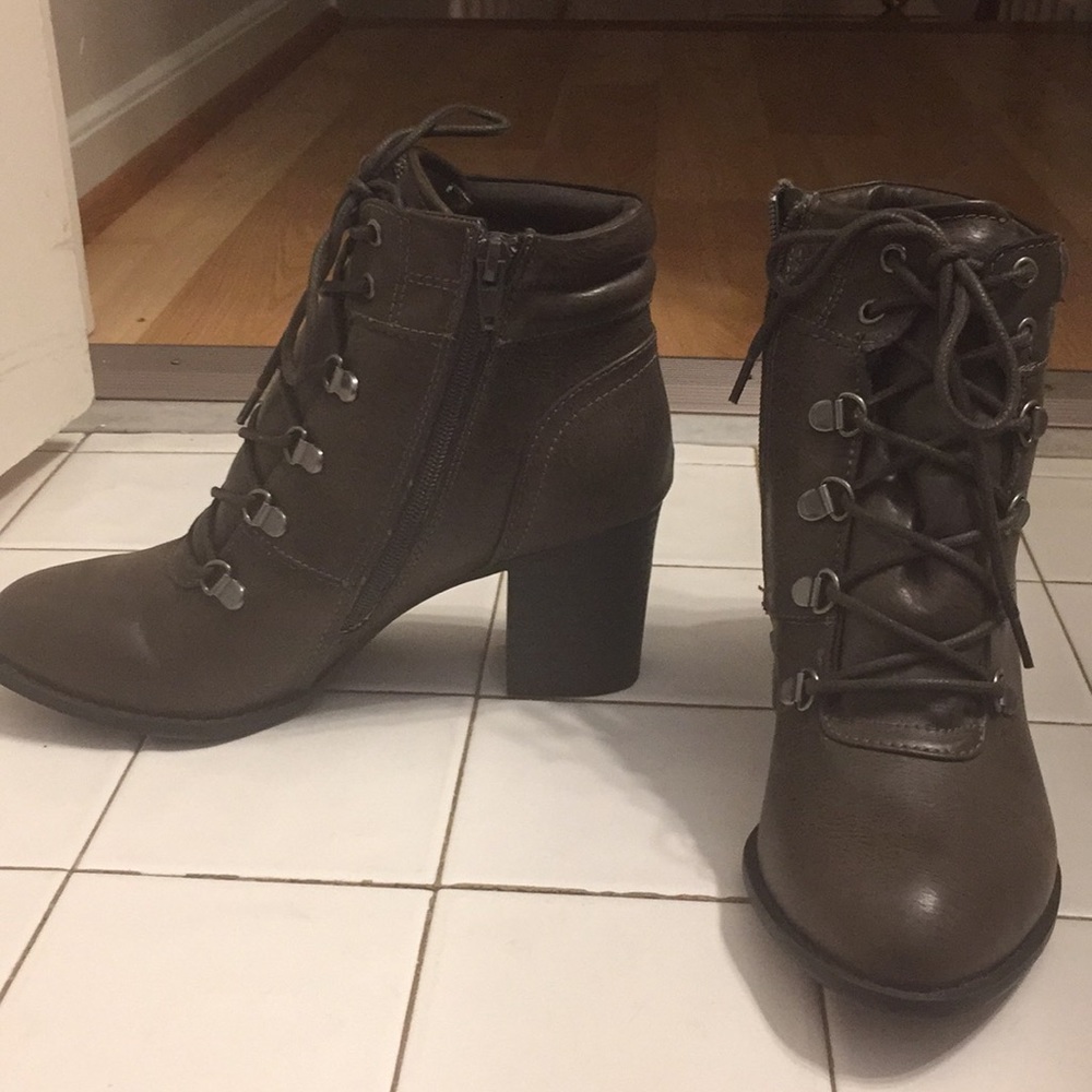 lace up booties NEVER WORN